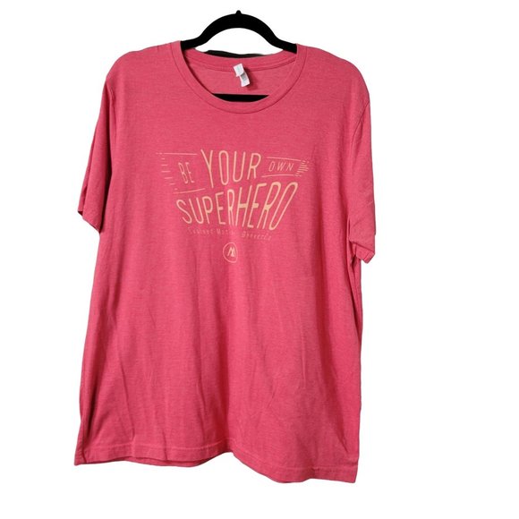 XL Be Your Own Superhero Evolved Motion DenverCo Red Short Sleeve T-Shirt 1073 - Picture 1 of 5